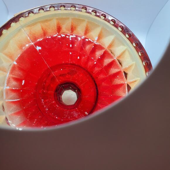 Vintage Amberina Glass Pedestal Footed Compote Candy Dish Orange Red - Picture 2 of 7